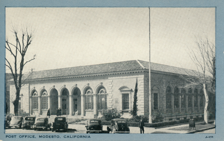 Modesto, California Post Office Post Card