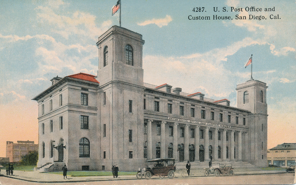 San Diego, California Post Office Post Card