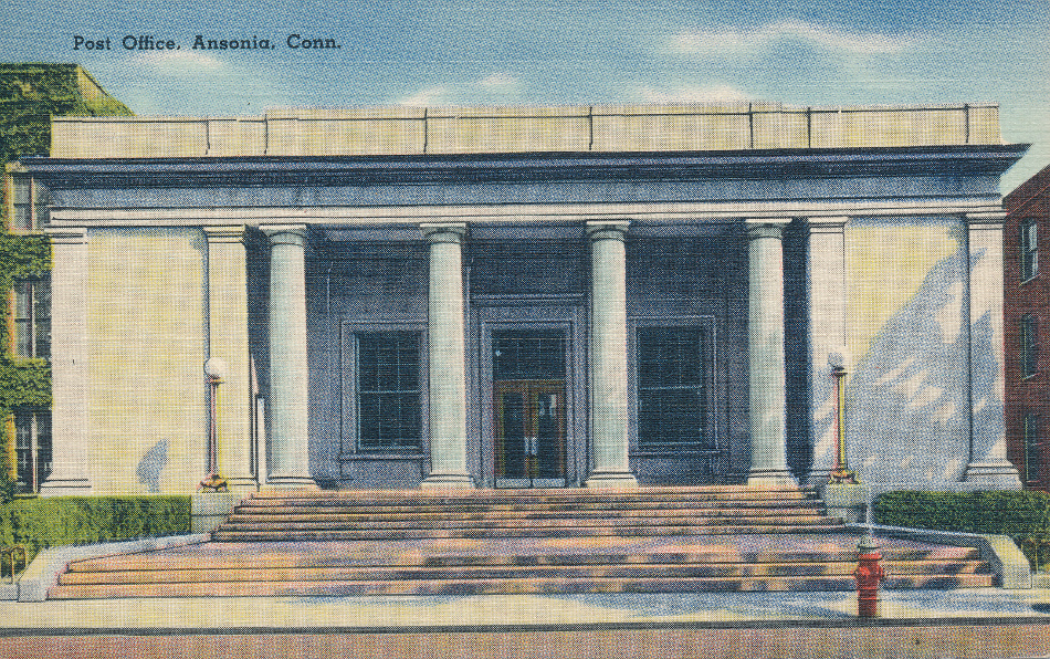 Ansonia, Connecticut Post Office Post Card