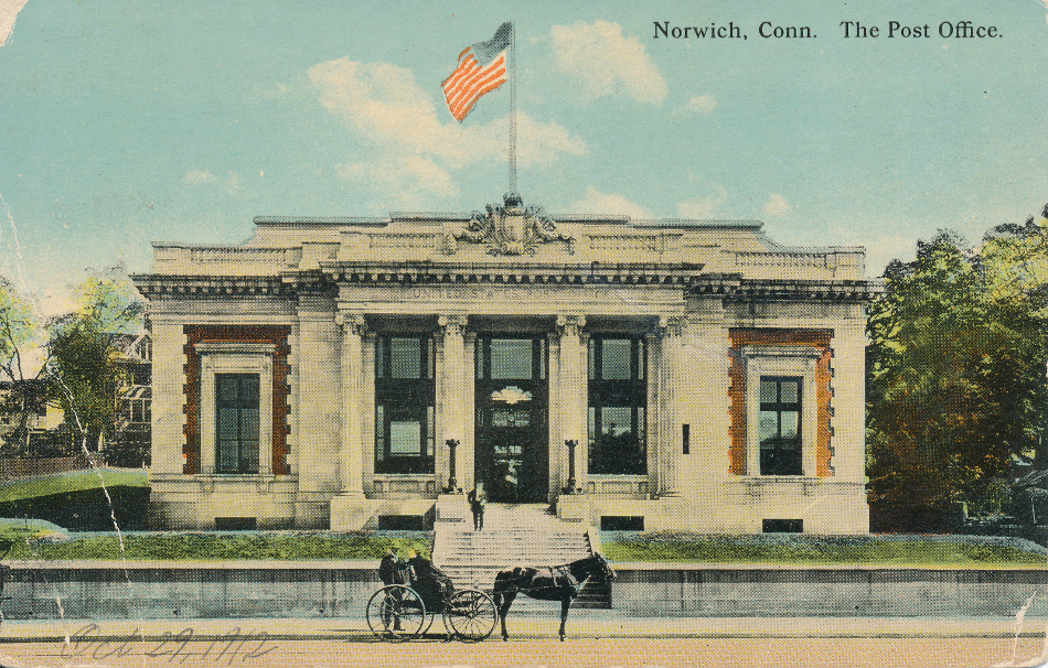 Norwich, Connecticut Post Office Post Card