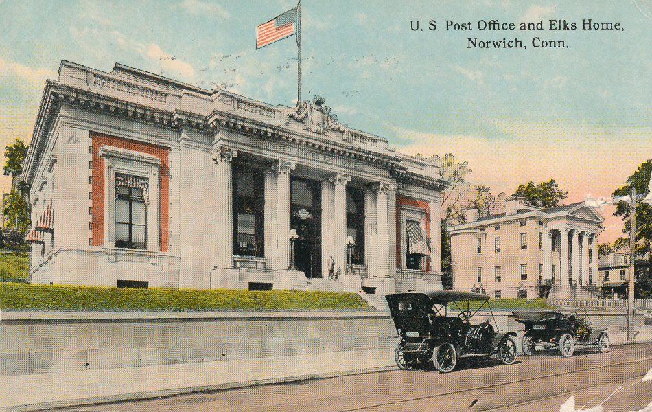 Norwich, Connecticut Post Office Post Card