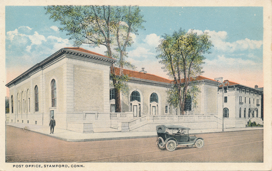 Stamford, Connecticut Post Office Post Card