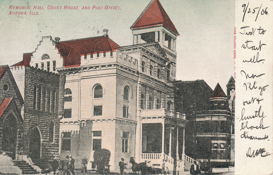 Aurora, Illinois Post Office Post Card