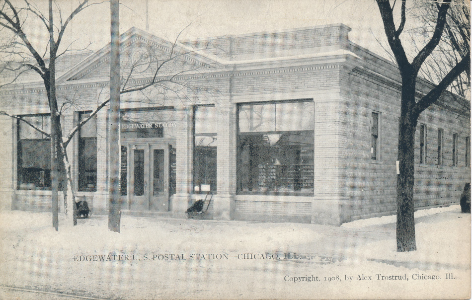 Chicago-Edgewater Station, Illinois Post Office Post Card