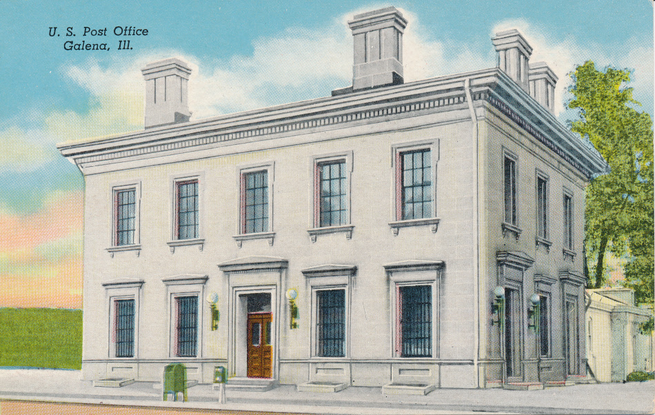 Galena, Illinois Post Office Post Card