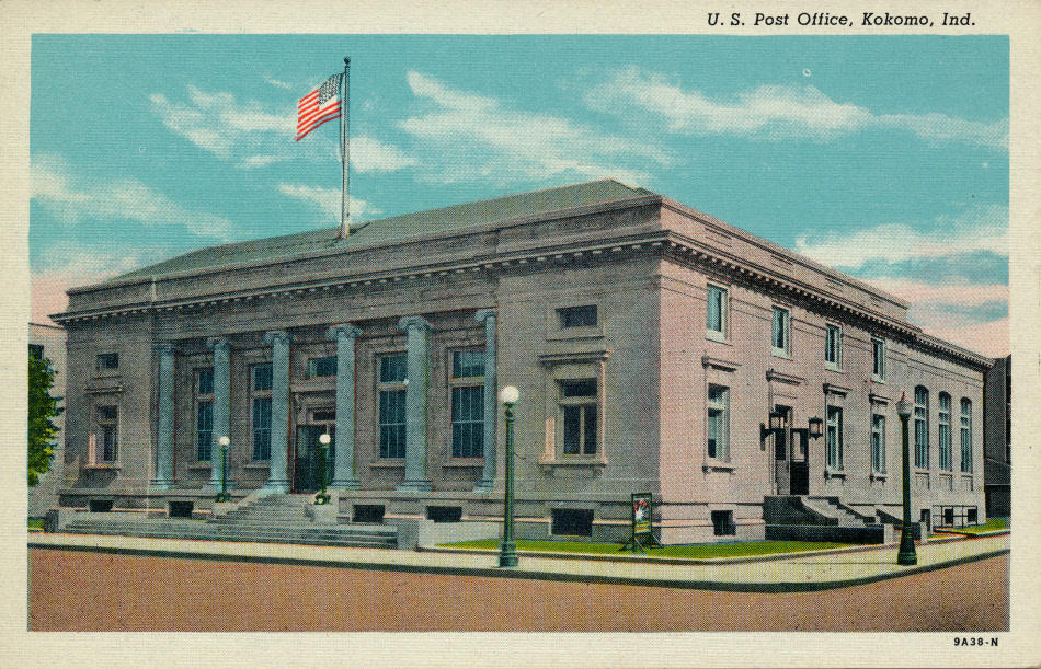 Kokomo, Indiana Post Office Post Card
