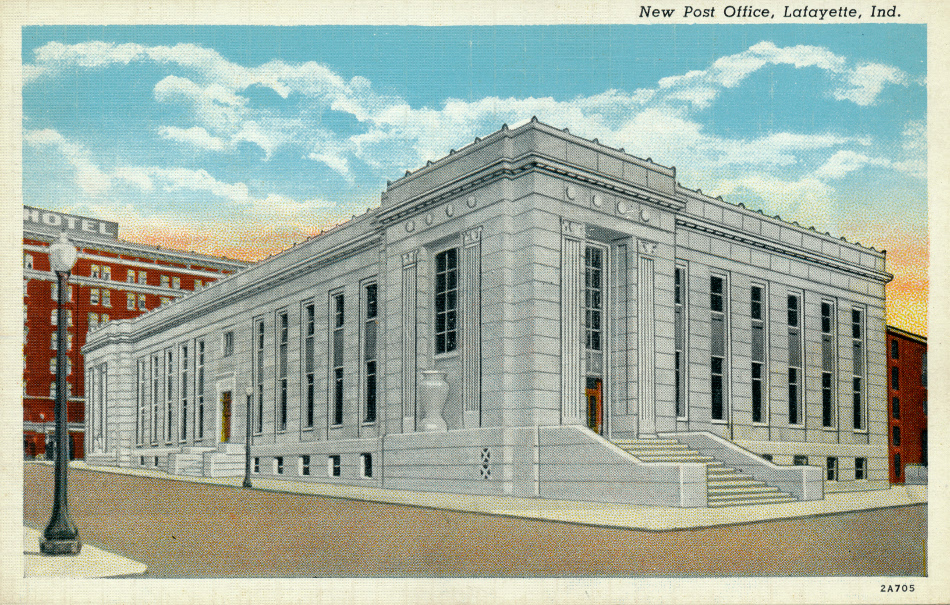 Lafayette, Indiana Post Office Post Card