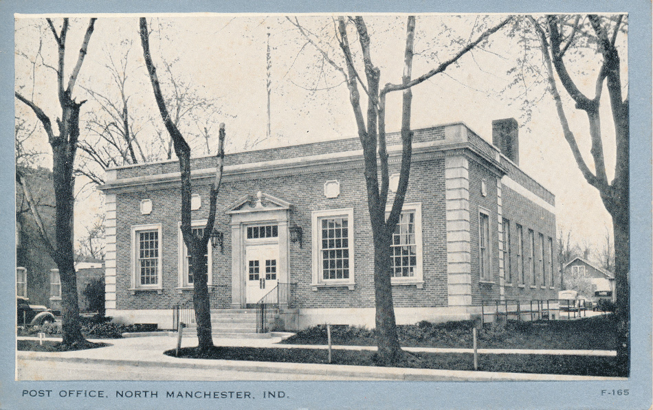 North Manchester, Indiana Post Office Post Card