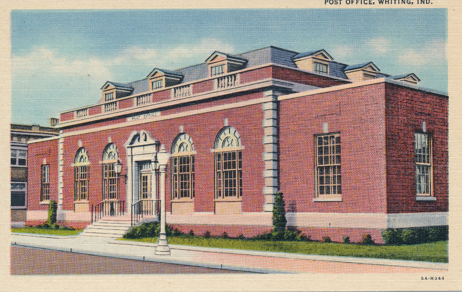 Whiting, Indiana Post Office Post Card