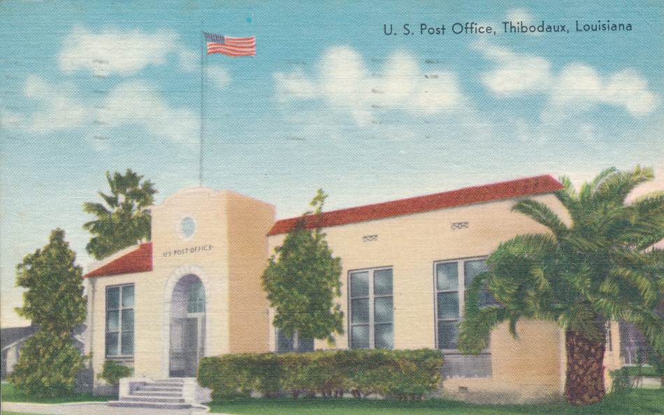 Thibodaux, Louisiana Post Office Post Card
