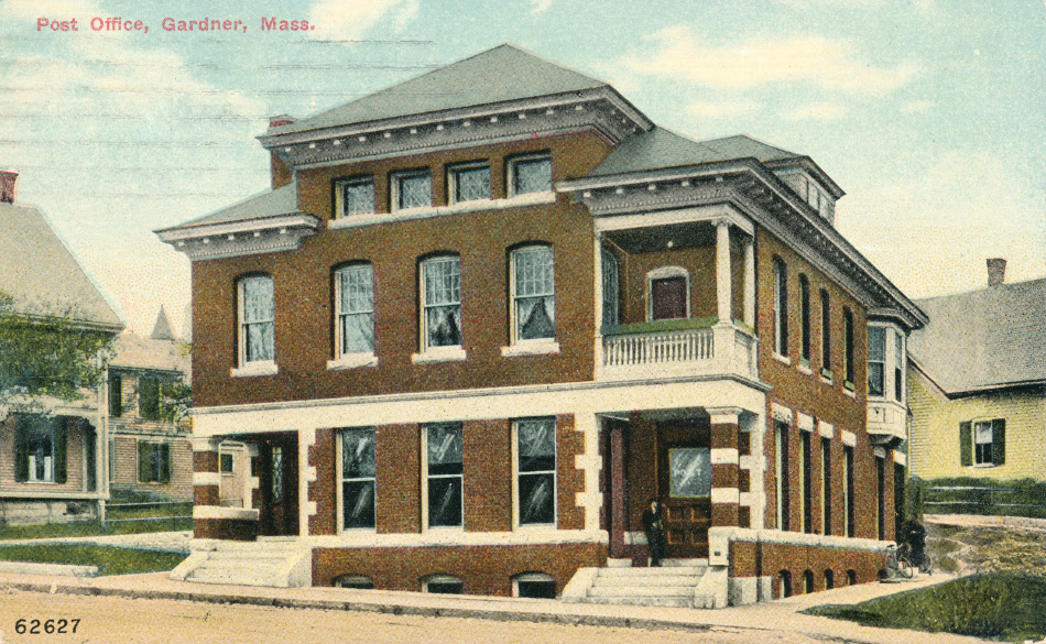 Gardner, Massachusetts Post Office Post Card