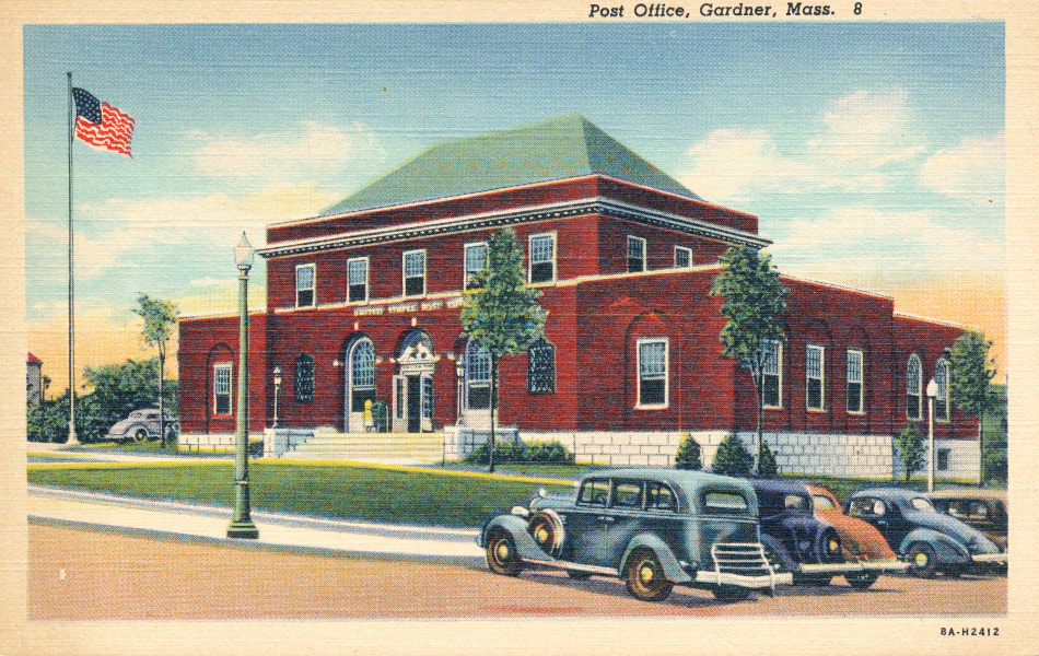 Gardner, Massachusetts Post Office Post Card