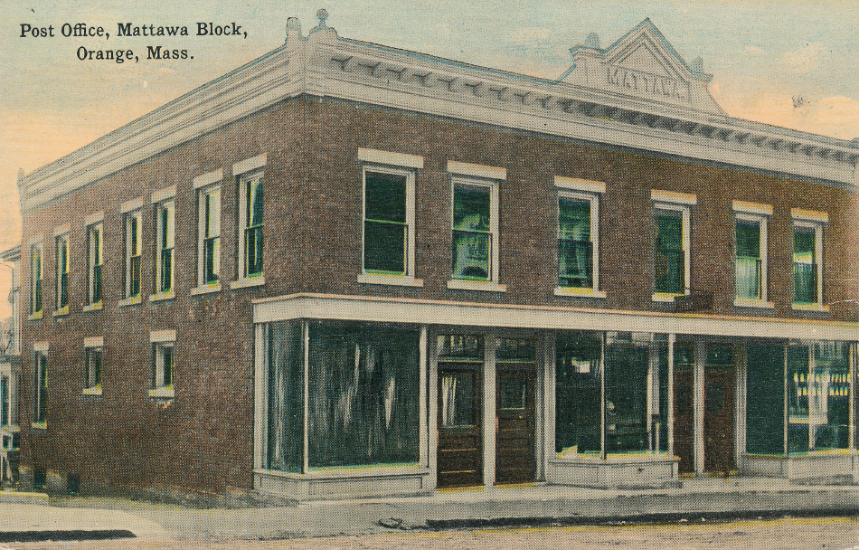 Orange, Massachusetts Post Office Post Card