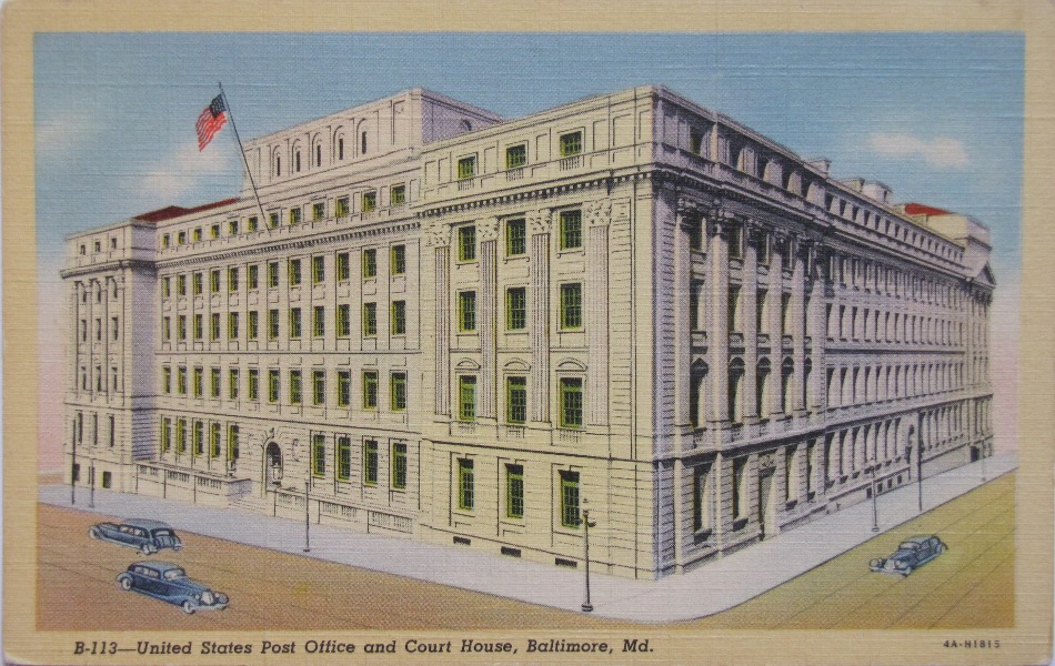 Baltimore, Maryland Post Office Post Card