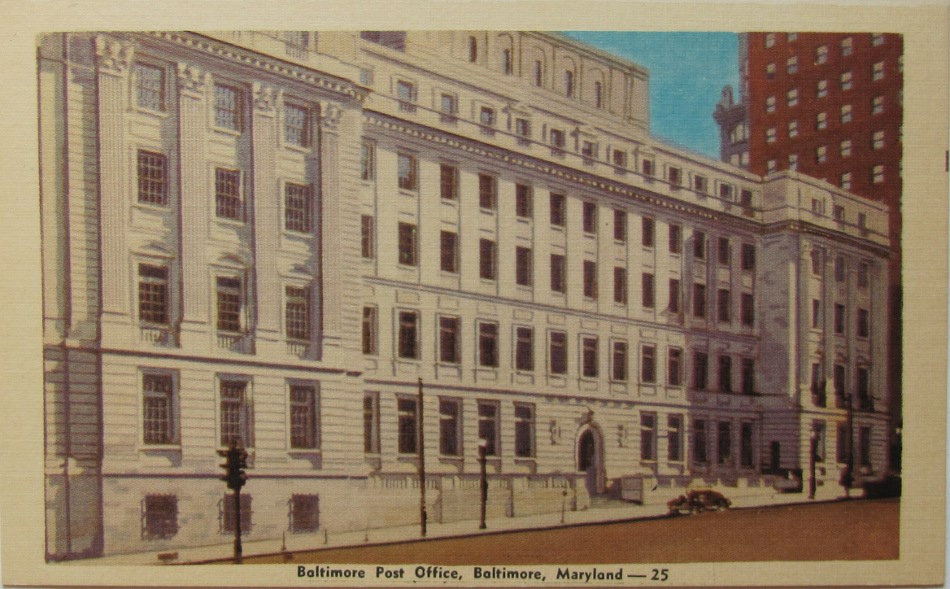Baltimore, Maryland Post Office Post Card