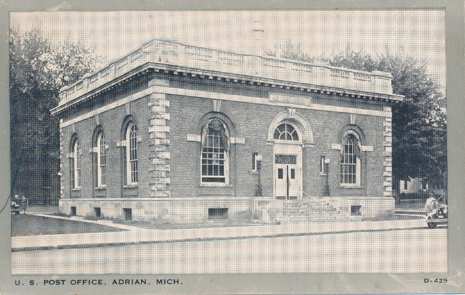 Escanaba, Michigan Post Office Post Card