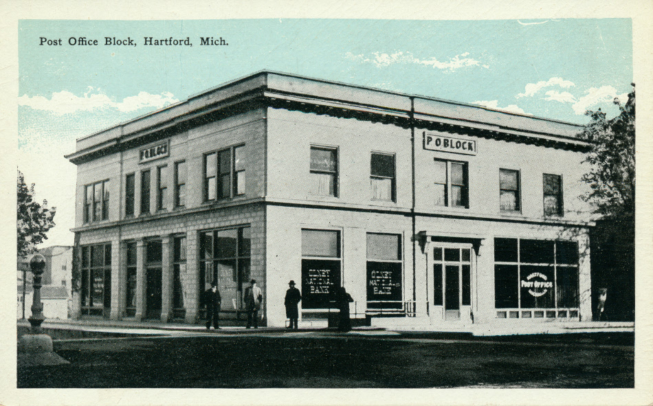 Hartford, Michigan Post Office Post Card