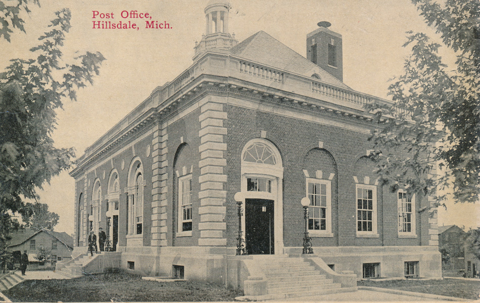 Hillsdale, Michigan Post Office Post Card