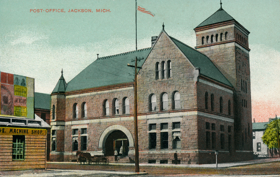 Jackson, Michigan Post Office Post Card