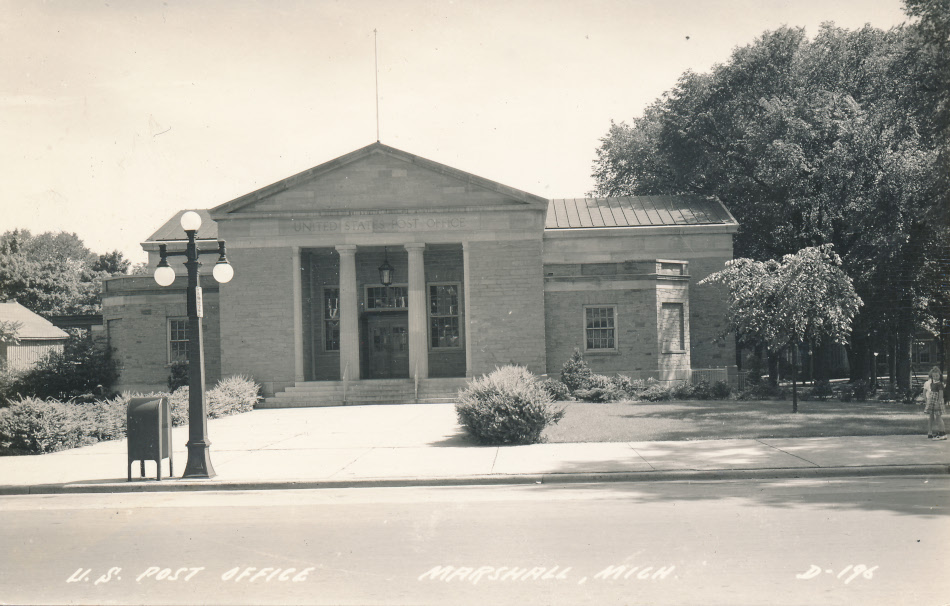 Marshall, Michigan Post Office Post Card