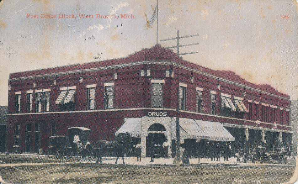 West Branch, Michigan Post Office Post Card