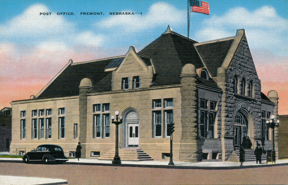 Fremont, Nebraska Post Office Post Card