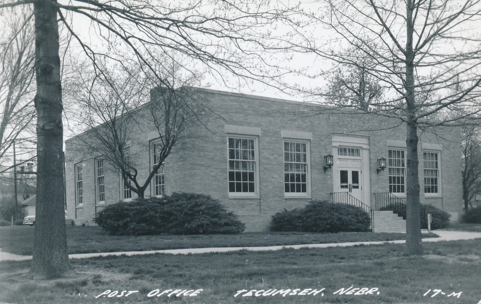 Tecumseh, Nebraska Post Office Post Card