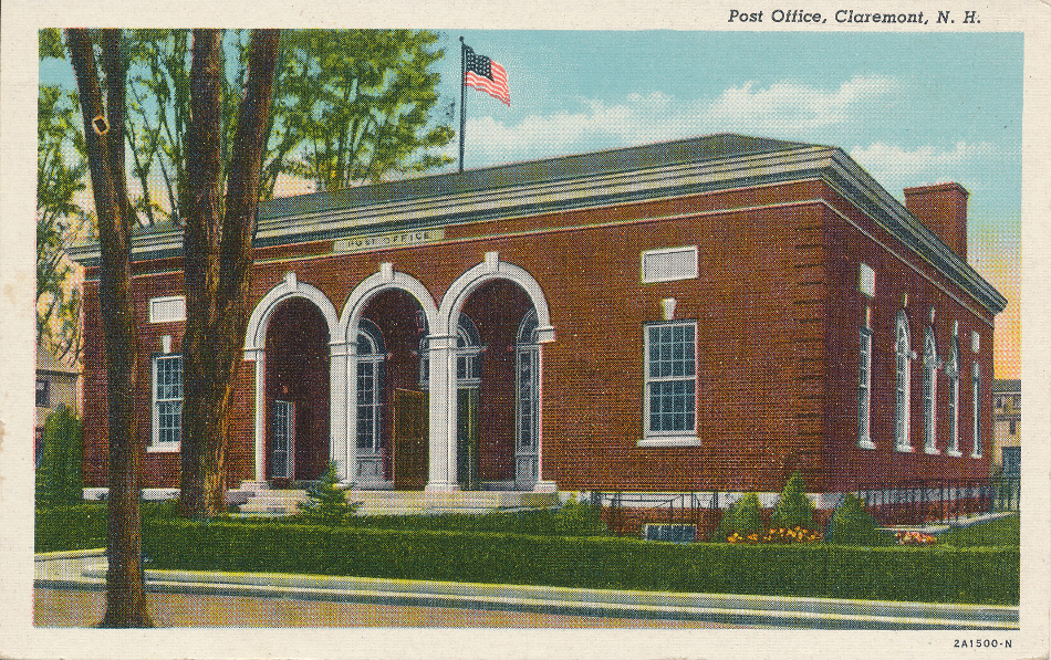 Claremont, New Hampshire Post Office Post Card