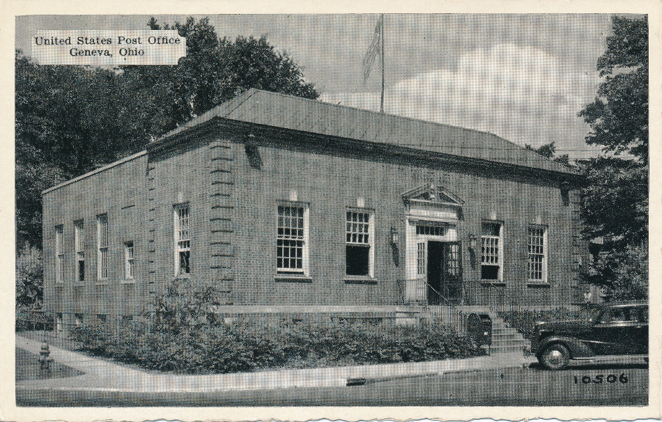 Geneva, Ohio Post Office Post Card