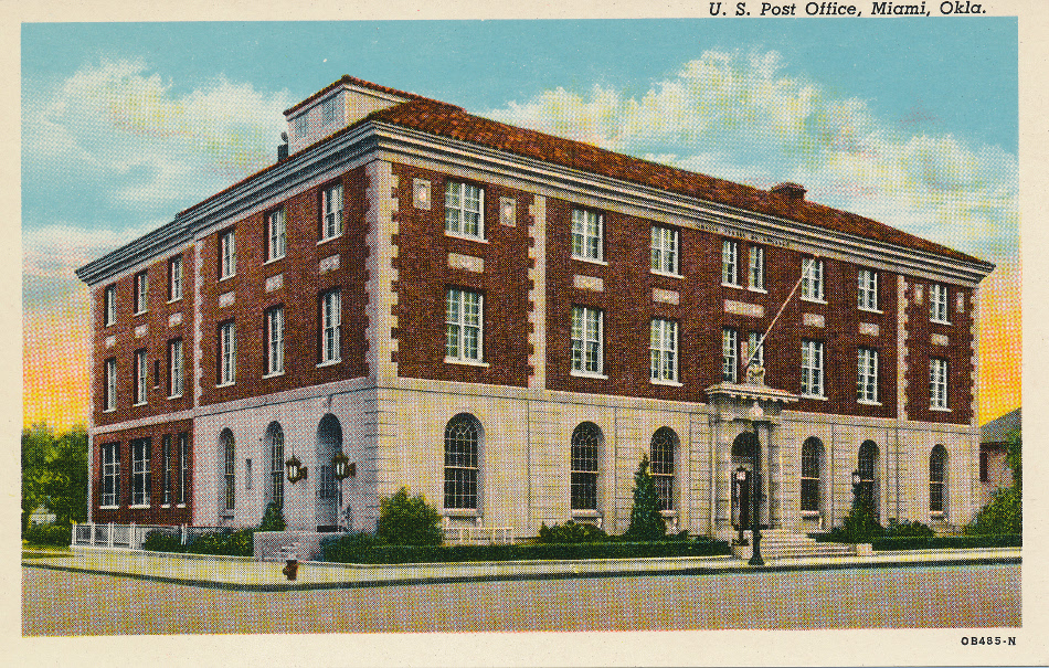 Miami, Oklahoma Post Office Post Card