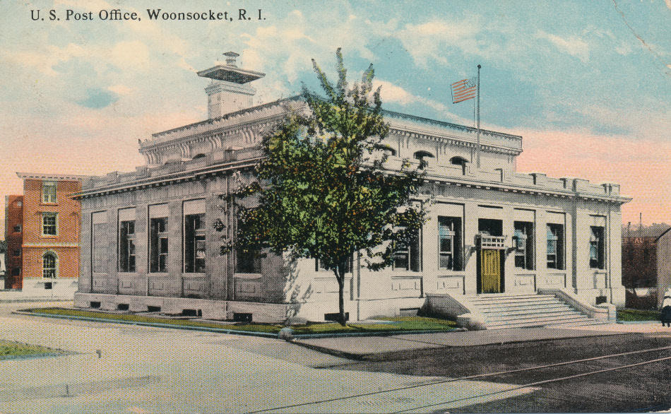 Woonsocket, Rhode IslandPost Office Post Card