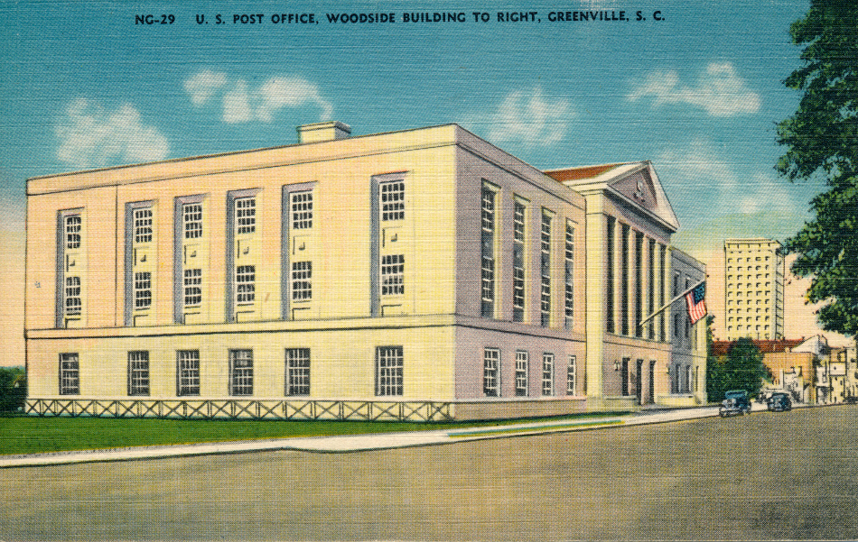 Greenville, South Carolina Post Office Post Card