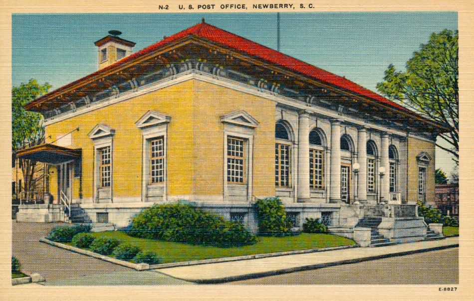 Newberry, South Carolina Post Office Post Card