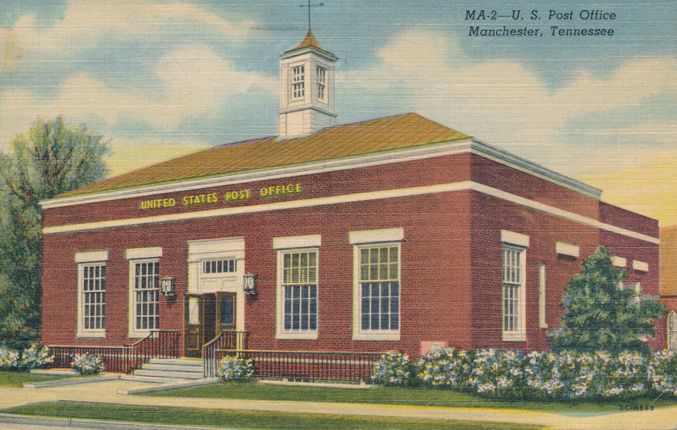 Manchester, Tennessee Post Office Post Card