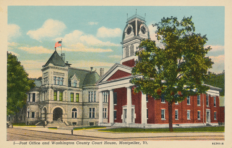Montpelier, VermontPost Office Post Card