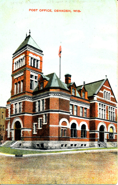 Oshkosh, Wisconsin Post Office Post Card