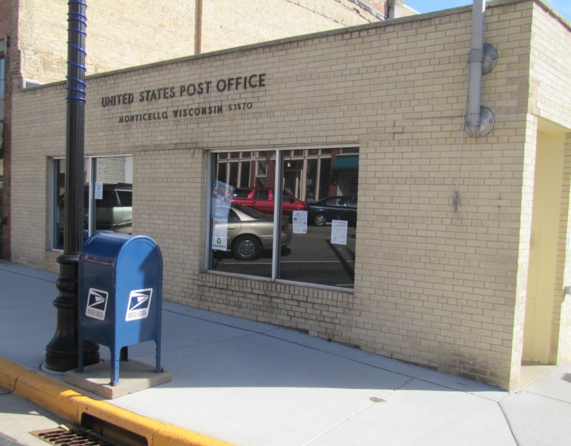 US Post Office Monticello, Wisconsin